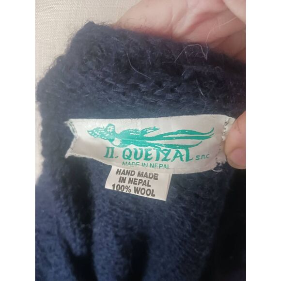 Hand made in napal 100% wool large extra large vee neck oversized sweater - Picture 3 of 3